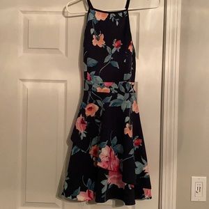 Blue with flowers dress